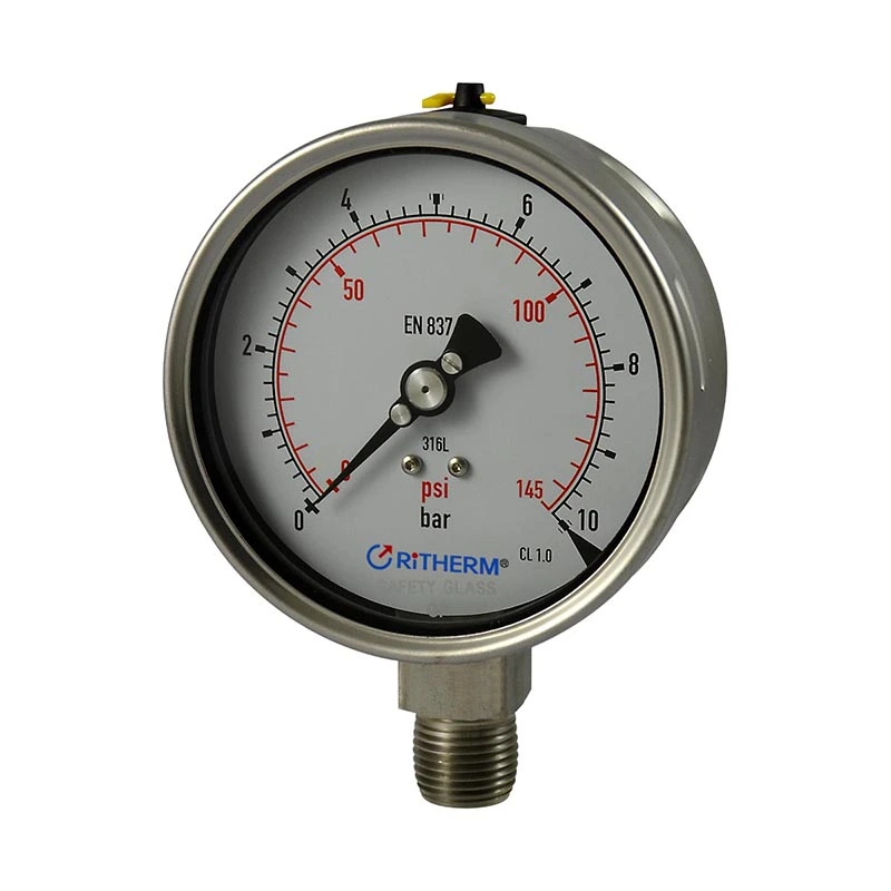 Lasersvetsad tryckmätare i helt rostfritt stål